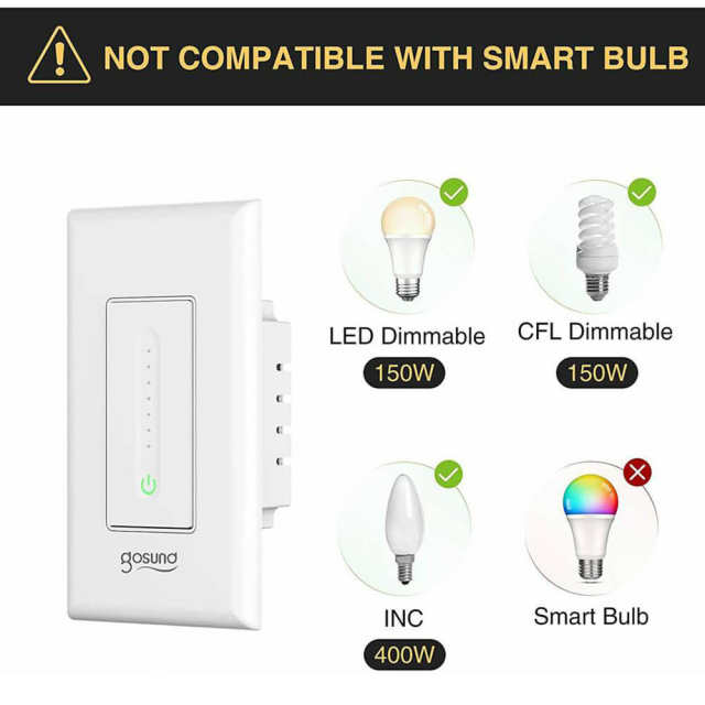 Smart Dimmer Switch 4 Pack WiFi Light Switch Work with Alexa Google Home