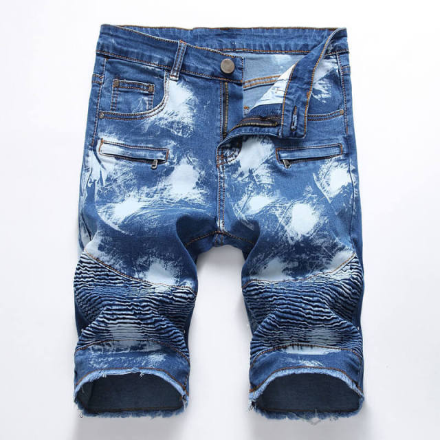 Summer Men's Denim Short Pants Fashion Straight Jeans Shorts