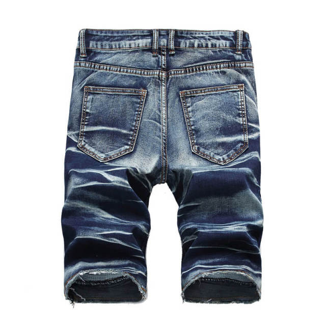 Summer Men's Denim Short Pants Fashion Straight Jeans Shorts