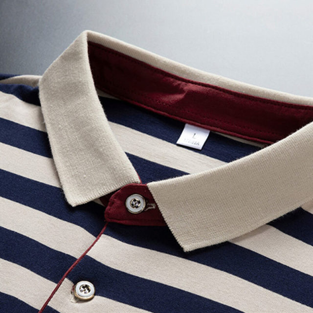 Striped Polo Shirt Men Summer Short Sleeve Fashion Tees Tops Casual Male