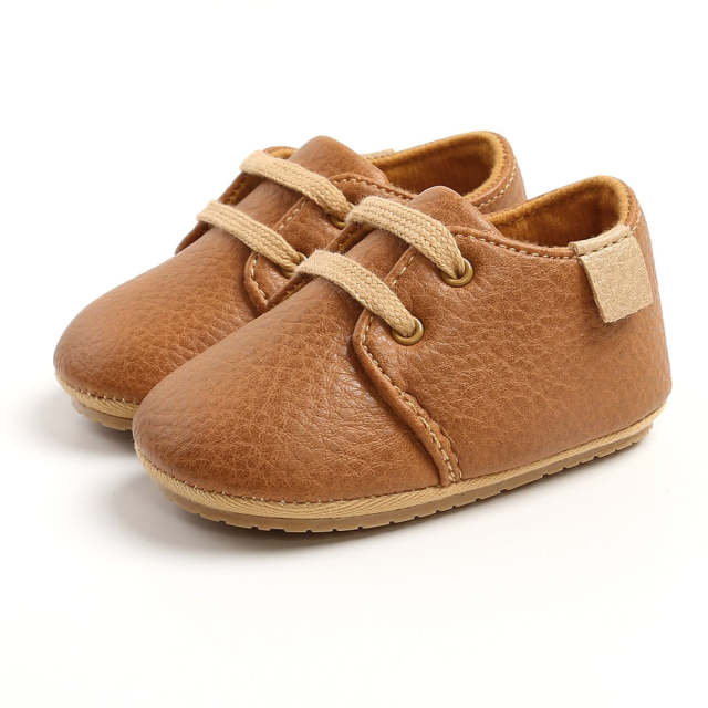 0-18M Newborn Baby Girls Boys First Walker PU Leather Casual Shoes