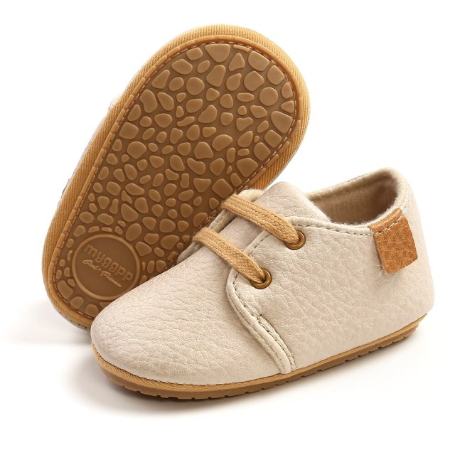 0-18M Newborn Baby Girls Boys First Walker PU Leather Casual Shoes