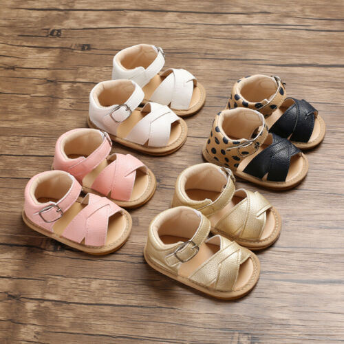 Summer Baby Boy Girl Sandals Newborn Kids Leather Soft Sole Crib Shoes