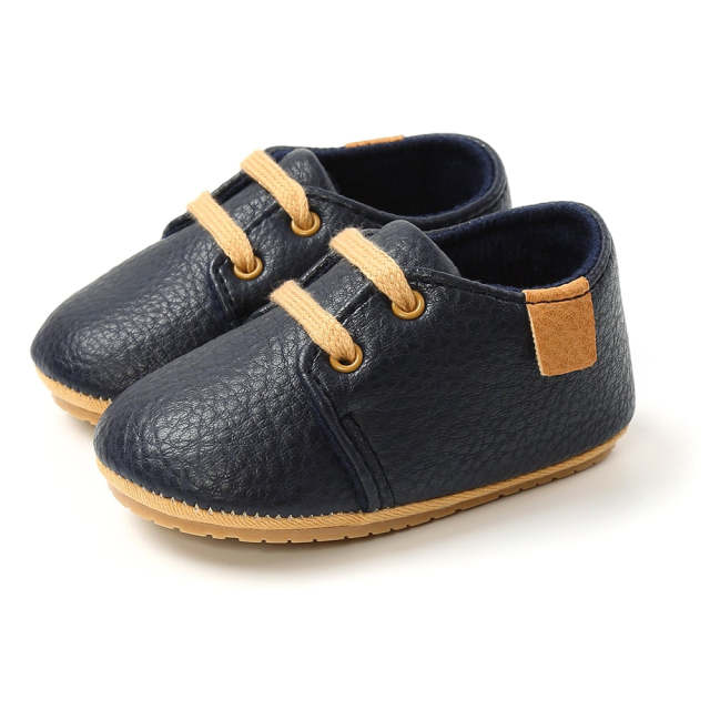 0-18M Newborn Baby Girls Boys First Walker PU Leather Casual Shoes