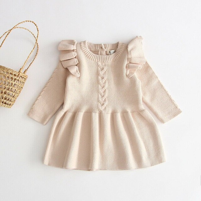 Autumn Winter Toddler Dress,Baby Girl Long Sleeve Dress Clothes