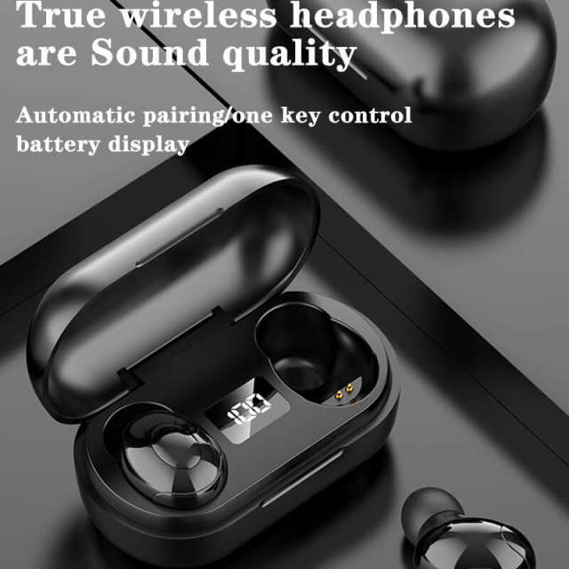 Wireless Bluetooth Earphone Bluetooth 5.0 Earbuds Built-in Mic in-Ear Key Operation Earphones for Sports Game