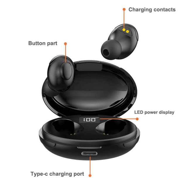 Wireless Headphones Bluetooth 5.0 Earphones TWS Mini In-Ear Sports Running Headset With Mic Charging-Box For Phones