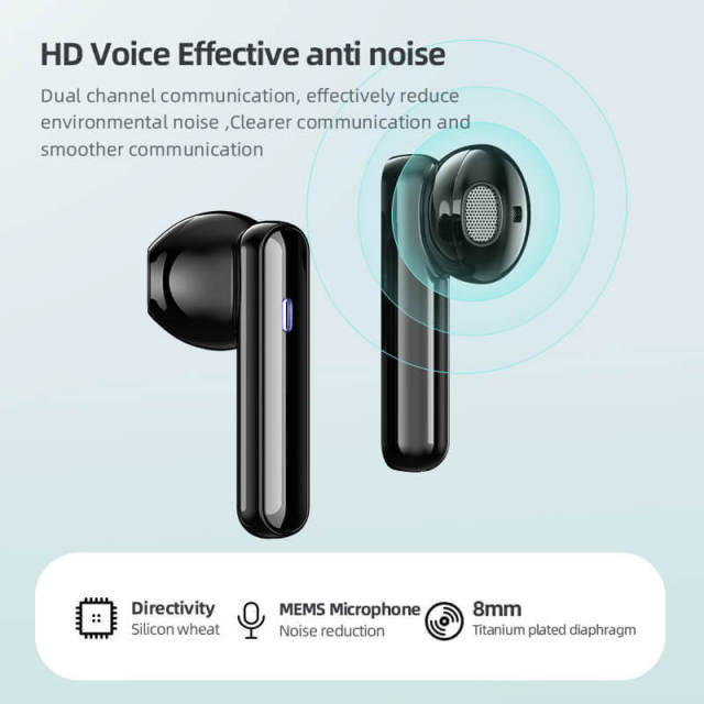 Wireless Earbuds in-Ear Stereo Headphone Bluetooth 5.0 Touch Control Noise Canceling Sports Waterproof Headphones With Mic