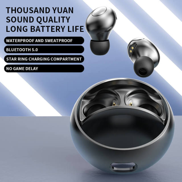 Bluetooth 5.0 Earphones with Microphone Touch Control Wireless Headphones TWS In-ear Earbuds with Rotary Charging Case