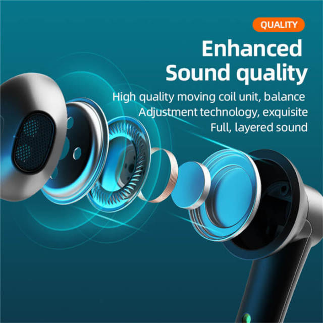 TWS Wireless Bluetooth Headphone Touch Control Bluetooth 5.0 In-Ear Headset Sports Waterproof Earphone with Mic