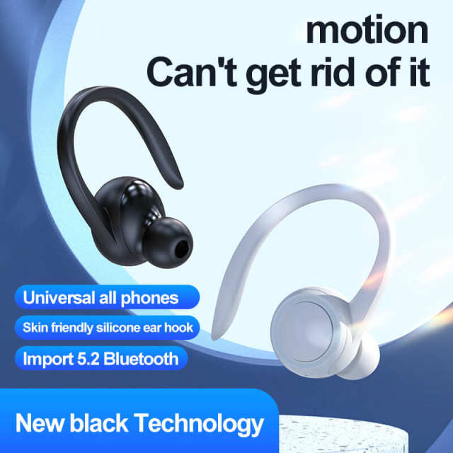 Wireless Earphones Ear Hook TWS Bluetooth 5.2 Single Ear Bluetooth Headset