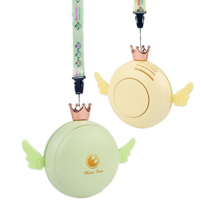 Summer Mini Fan USB Charging Fans with Makeup Mirror Portable Outdoor Cute Bladeless Neck Fan with Lanyard