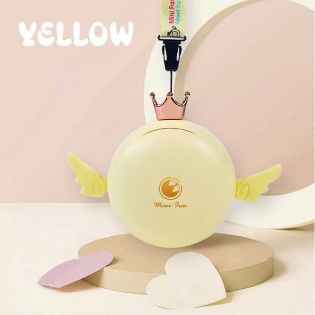 Summer Mini Fan USB Charging Fans with Makeup Mirror Portable Outdoor Cute Bladeless Neck Fan with Lanyard