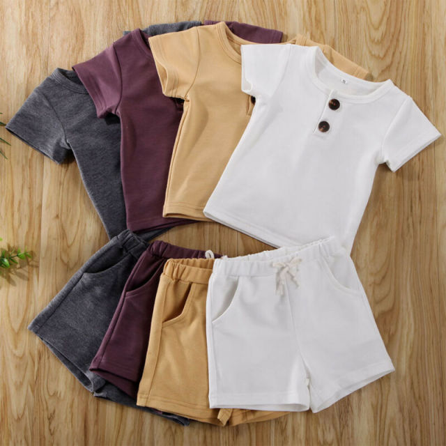 0-24M Infant Baby Boy Clothing Set Short Sleeve T-shirt Tops+Shorts