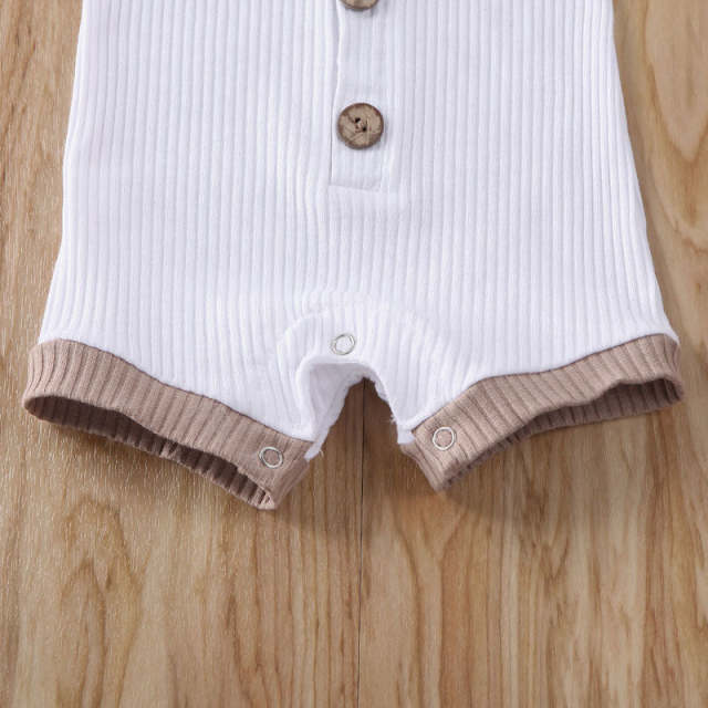 0-18M Newborn Baby Boys Girls Bodysuit Short Sleeve Cotton Summer Jumpsuit