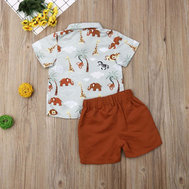 Toddler Baby Kids Boy 1-6T Summer Clothing 2PCS Set Shirt Tops+ Shorts
