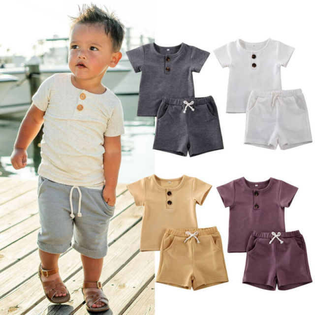 0-24M Infant Baby Boy Clothing Set Short Sleeve T-shirt Tops+Shorts
