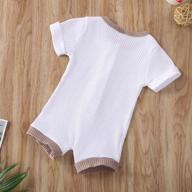 0-18M Newborn Baby Boys Girls Bodysuit Short Sleeve Cotton Summer Jumpsuit