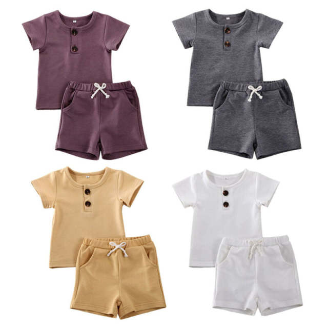 0-24M Infant Baby Boy Clothing Set Short Sleeve T-shirt Tops+Shorts