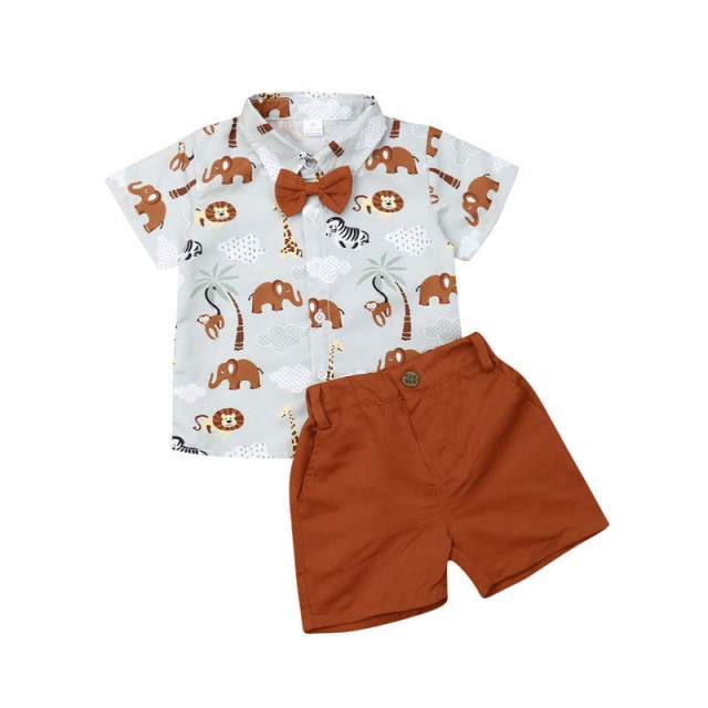 Toddler Baby Kids Boy 1-6T Summer Clothing 2PCS Set Shirt Tops+ Shorts