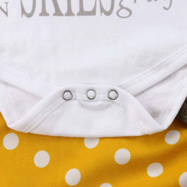 Newborn Baby Girls Clothes Set 3Pcs Yellow Long Sleeve Outfits 0-24M