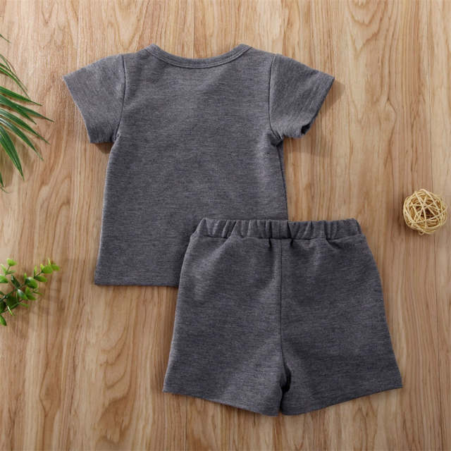 0-24M Infant Baby Boy Clothing Set Short Sleeve T-shirt Tops+Shorts