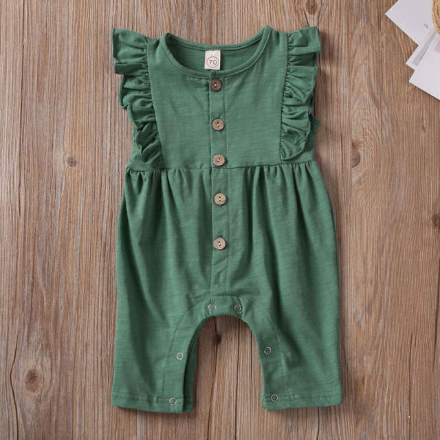 0-18M Infant Baby Girl Clothes Ruffle Romper Summer Sleeveless Jumpsuit