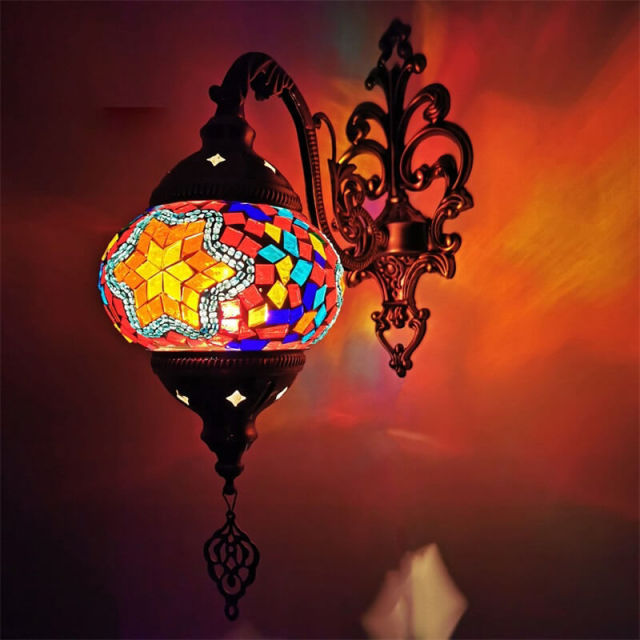 Handmade Wall Lamp with Mosaic Shade 15.7 in Height Home Decoration Light Fixture