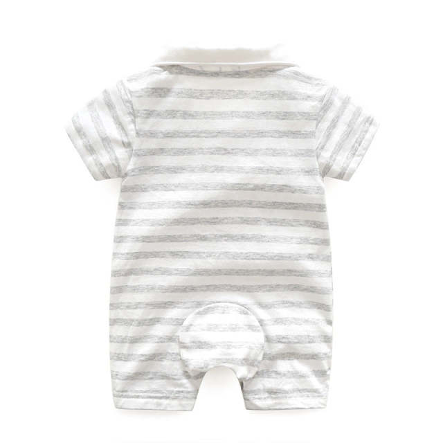 Baby Boy Summer Clothes Striped Printed Cotton Romper Jumpsuit 0-12M