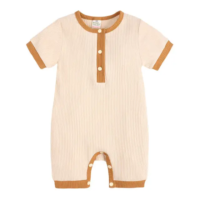 Solid Color Baby romper Summer Baby Boy Cotton Short Sleeve Clothes