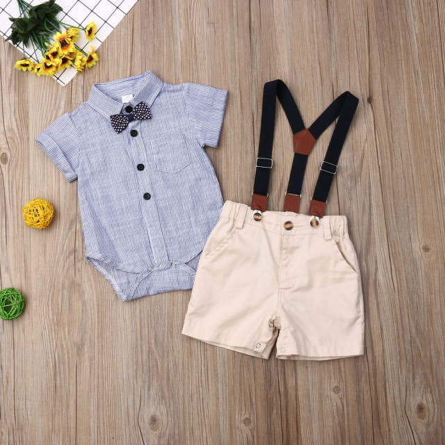 Baby Boy Clothes Short Sleeves Toddler  Gentleman Summer Clothes Set