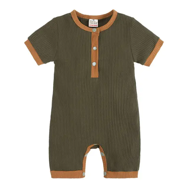 Solid Color Baby romper Summer Baby Boy Cotton Short Sleeve Clothes