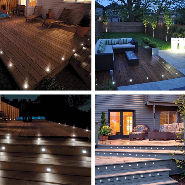 10 Pack LED Deck Lighting Kit with Transformer Waterproof Landscape Garden Yard Patio Step Lamps In-ground Lights