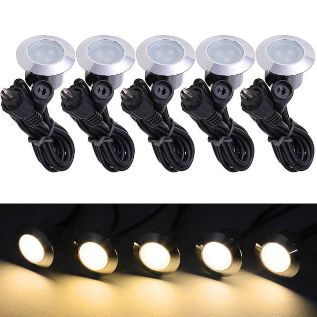 5pcs Warm White Deck Light Outdoor Yard Step Stair Lamp LED Garden Decor Lamp