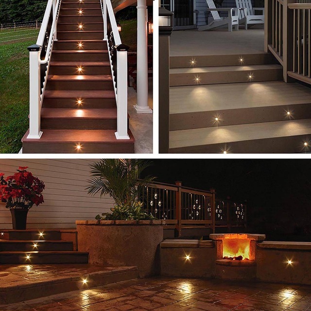 10 Pack LED Deck Lighting Kit with Transformer Waterproof Landscape Garden Yard Patio Step Lamps In-ground Lights