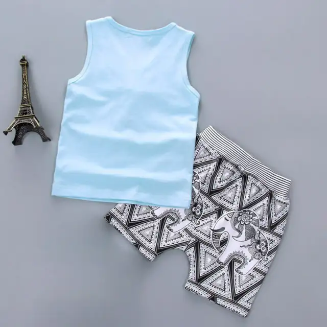 Infant Baby Boys Clothes Set Summer Cotton Vest with Tie and Shorts