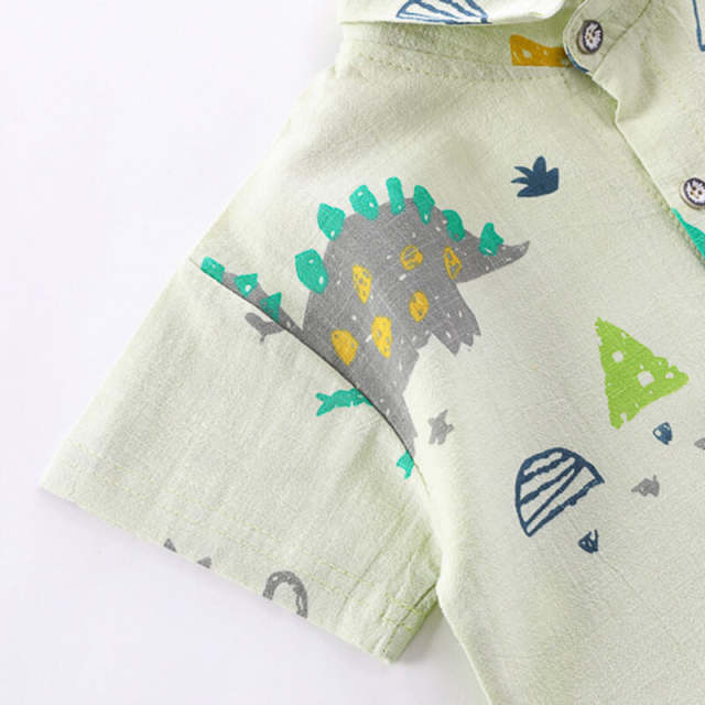 Summer Kids Clothing Set Baby Boys Dinosaur Print Shirt Shorts 2Pcs