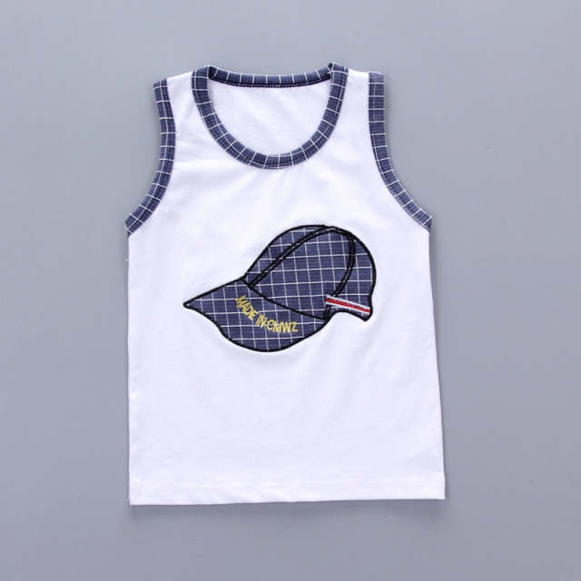 Infant Baby Boy Clothes Set Hat Print Vest Shorts Cotton 2Pcs/Sets