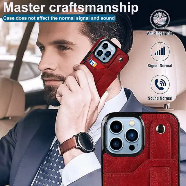 PU Leather Wristband Cover for iPhone 13 With Card Holder Shockproof Durable Fashion iPhone Protective Case