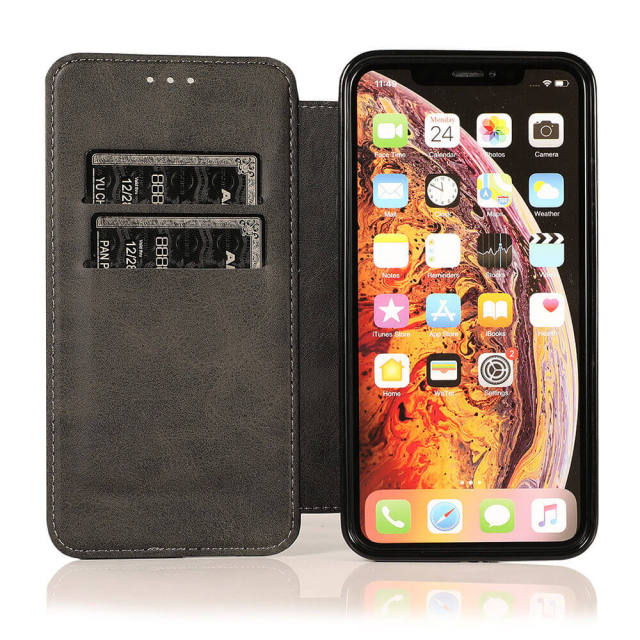 Wallet Case for iPhone 12 - Blocking Card Slot Stand PU Leather Magnetic Apple Flip Cover