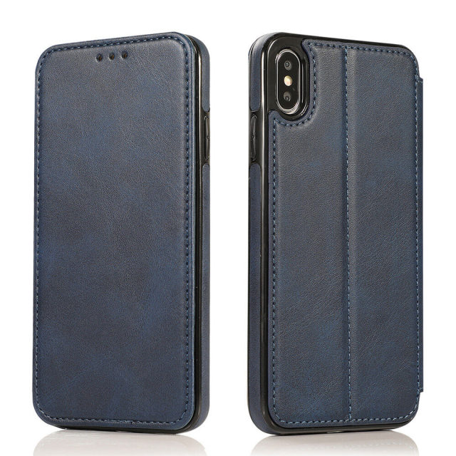 Wallet Case for iPhone 12 - Blocking Card Slot Stand PU Leather Magnetic Apple Flip Cover