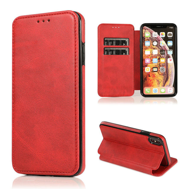 Wallet Case for iPhone 12 - Blocking Card Slot Stand PU Leather Magnetic Apple Flip Cover