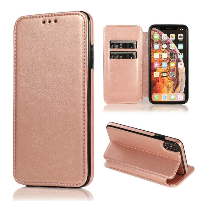 Wallet Case for iPhone 12 - Blocking Card Slot Stand PU Leather Magnetic Apple Flip Cover