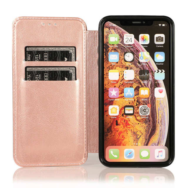 Wallet Case for iPhone 12 - Blocking Card Slot Stand PU Leather Magnetic Apple Flip Cover