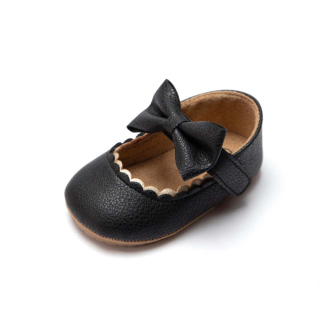 Infant Toddler Shoes Bowknot Non-slip First Walkers Pu Leather Baby Casual Mary Janes