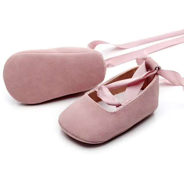 Infant Girls Shoes Soft Pu Leather Baby Shoes Cross-tie Dance Shoes