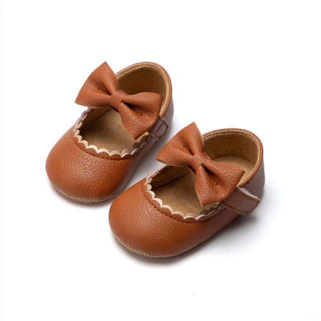 Infant Toddler Shoes Bowknot Non-slip First Walkers Pu Leather Baby Casual Mary Janes