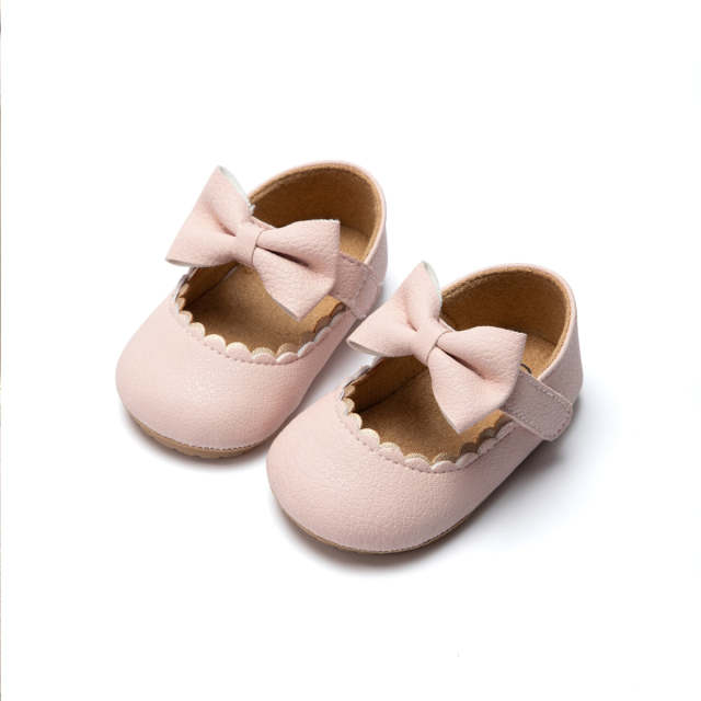 Infant Toddler Shoes Bowknot Non-slip First Walkers Pu Leather Baby Casual Mary Janes