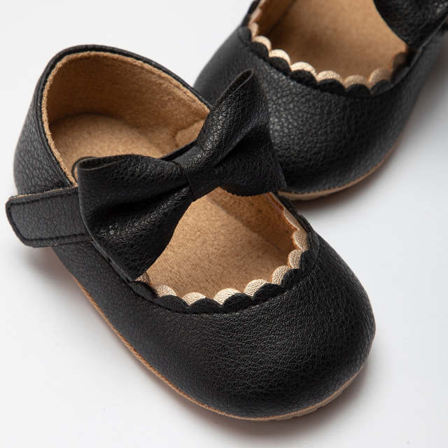 Infant Toddler Shoes Bowknot Non-slip First Walkers Pu Leather Baby Casual Mary Janes