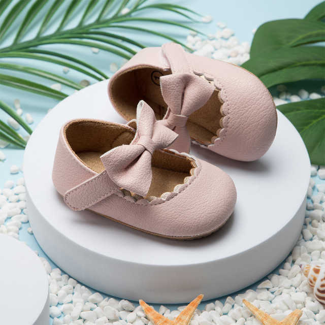 Infant Toddler Shoes Bowknot Non-slip First Walkers Pu Leather Baby Casual Mary Janes